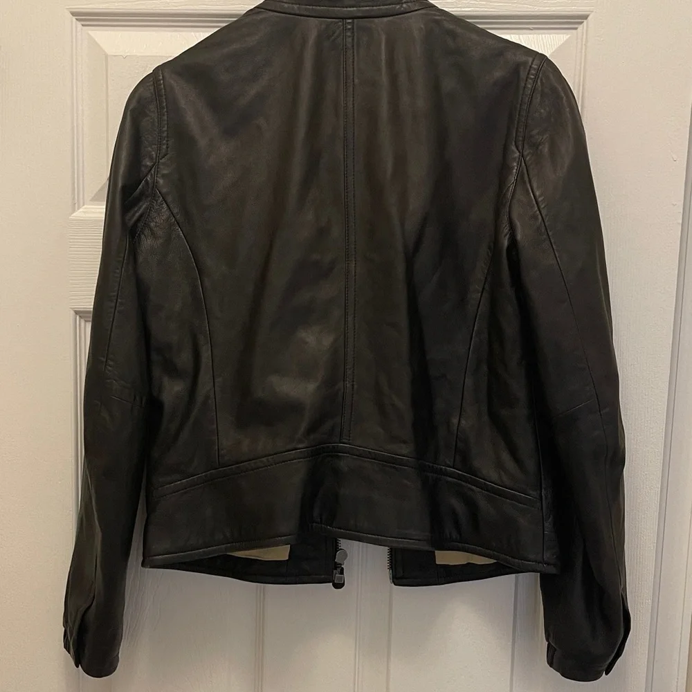 Vintage Women's Coach Black 💯 Sheep Leather Bomber Jacket. - Picture 6 of 7